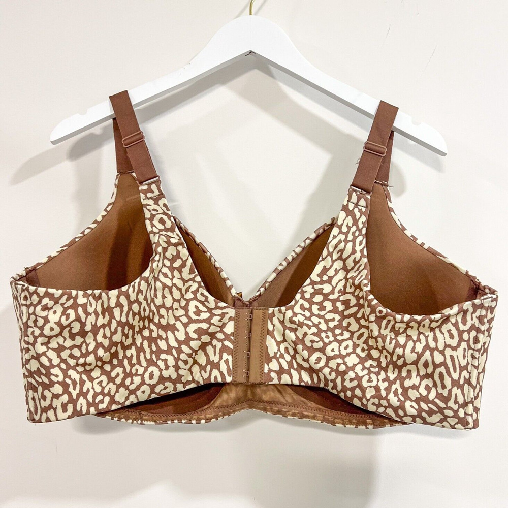 Comfort Choice Women's 46DD Back Smoothing Wireless T-Shirt Bra Animal Print - Picture 4 of 9